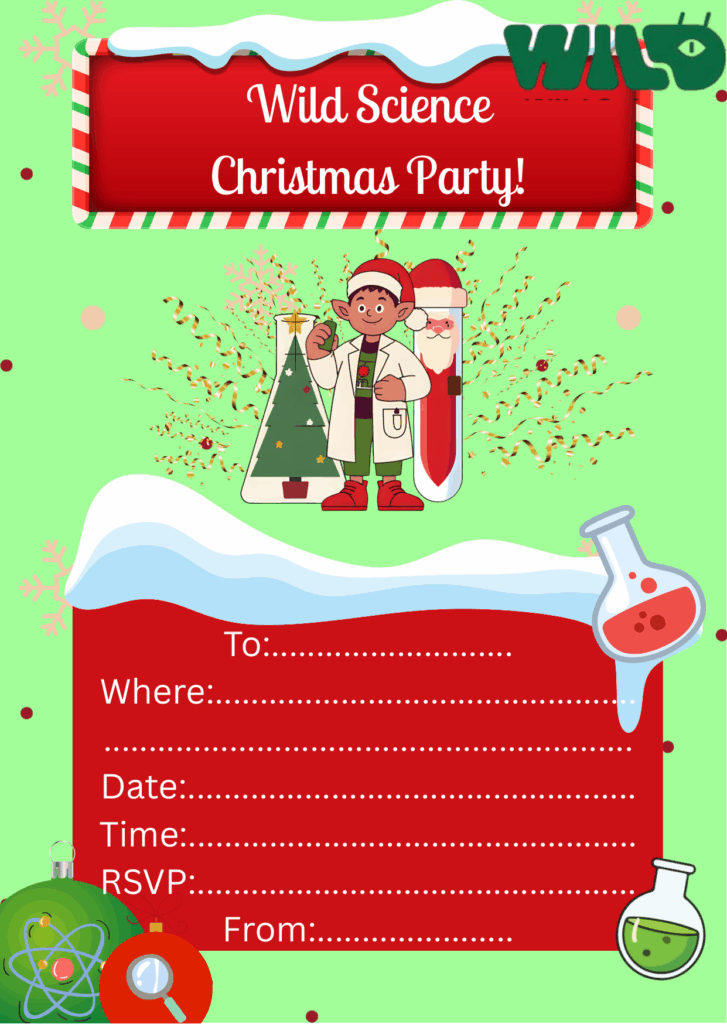 Christmas Science Party Invite