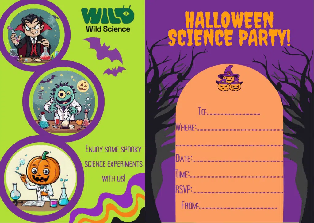 Halloween Science Party Invite